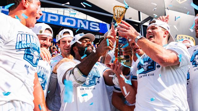 Trevor Baptiste celebrates winning the PLL title