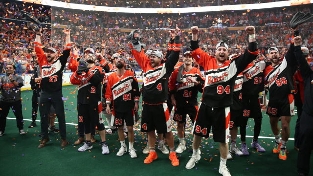 The Bandits celebrate an NLL championship