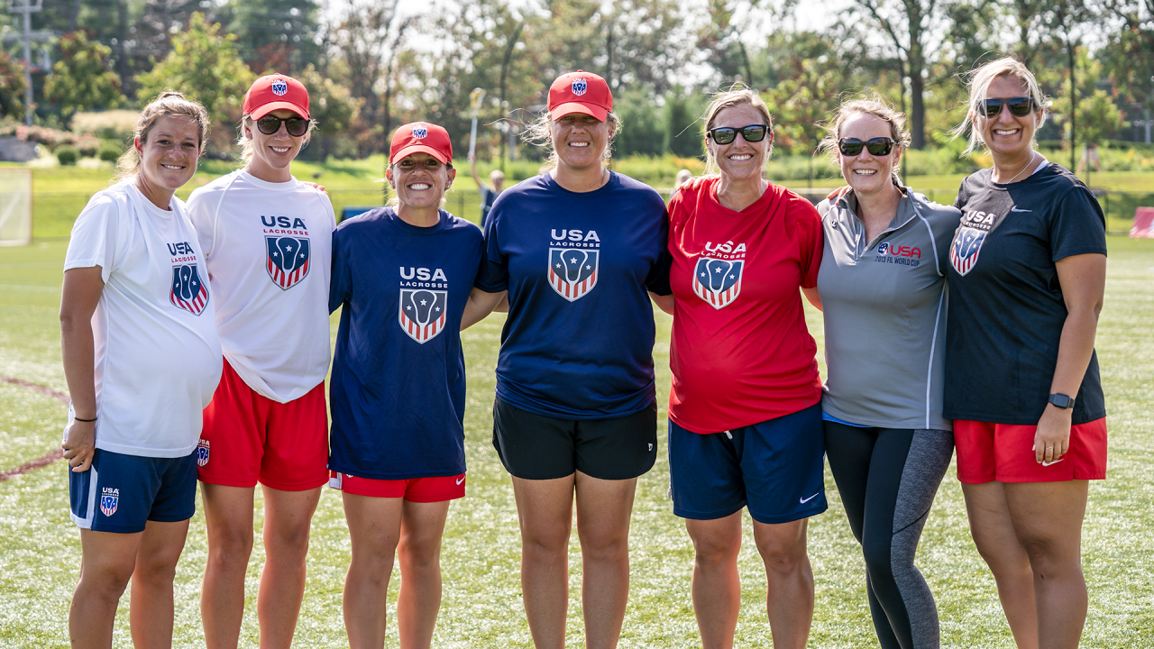 USA Lacrosse National Team Development Program coaches and staff at Tierney Field in 2022